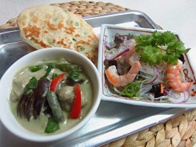 枝豆のナンとグリーンカレー