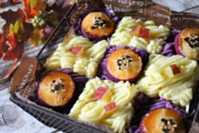 さつまいもと紫芋のモンブランとさつまいもクッキー